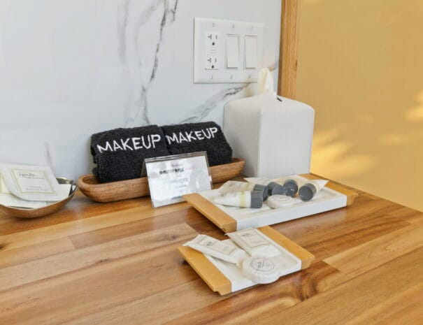 Each dome includes complimentary eco-conscious toiletries, makeup towels, and personal care items for a hotel-quality stay in the heart of nature.